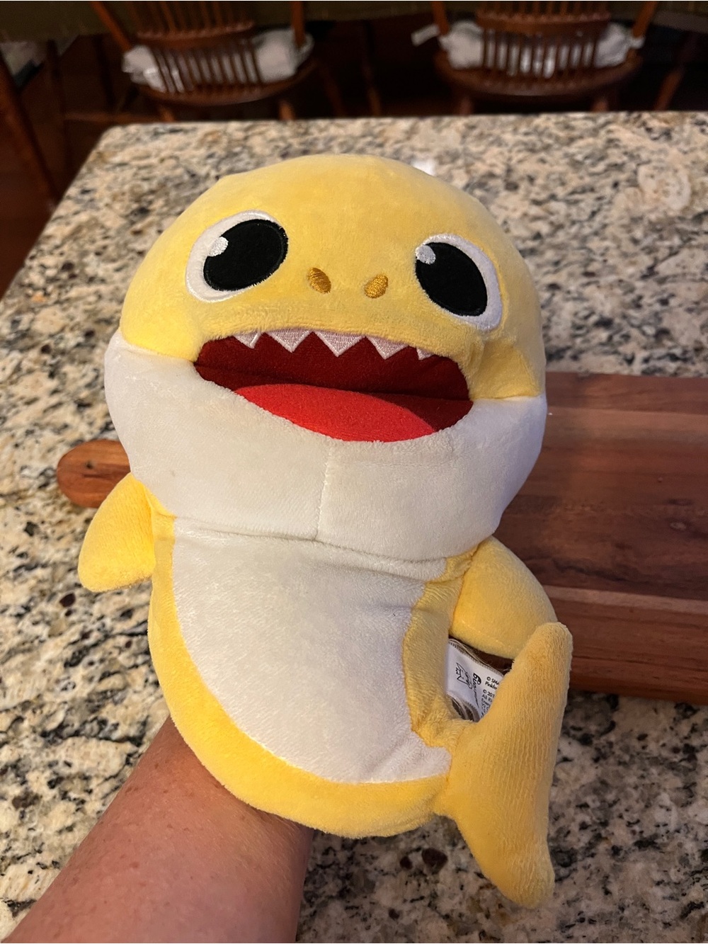 Singing Yellow Plush Baby Shark Hand Puppet works